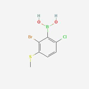 molecular formula C7H7BBrClO2S B14023728 (2-Bromo-6-chloro-3-(methylthio)phenyl)boronic acid 