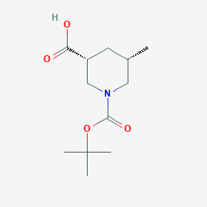 molecular formula C12H21NO4 B14023735 (3R,5S)-1-(Tert-butoxycarbonyl)-5-methylpiperidine-3-carboxylic acid 