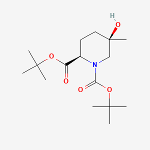 Ditert-butyl (2R,5R)-5-hydroxy-5-methyl-piperidine-1,2-dicarboxylate