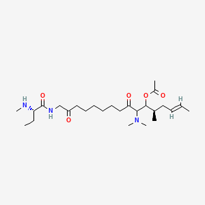 [(E,5R)-7-(dimethylamino)-5-methyl-16-[[(2S)-2-(methylamino)butanoyl]amino]-8,15-dioxohexadec-2-en-6-yl] acetate