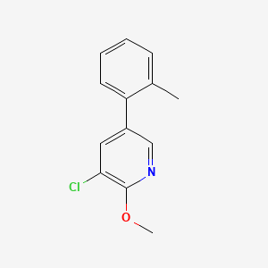 molecular formula C13H12ClNO B14023799 3-Chloro-2-methoxy-5-(o-tolyl)pyridine 