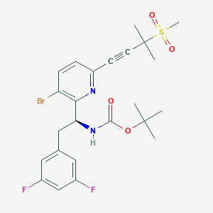 (S)-Tert-butyl (1-(3-bromo-6-(3-methyl-3-(methylsulfonyl)but-1-YN-1-YL)pyridin-2-YL)-2-(3,5-difluorophenyl)ethyl)carbamate