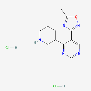 5-Methyl-3-(4-(piperidin-3-yl)pyrimidin-5-yl)-1,2,4-oxadiazole dihydrochloride