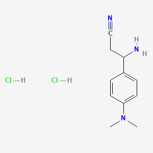 molecular formula C11H17Cl2N3 B14023839 3-Amino-3-(4-(dimethylamino)phenyl)propanenitrile dihydrochloride 