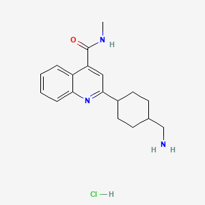 molecular formula C18H24ClN3O B1402387 2-(4-(Aminomethyl)cyclohexyl)-N-methylquinoline-4-carboxamide hydrochloride CAS No. 1229625-37-9