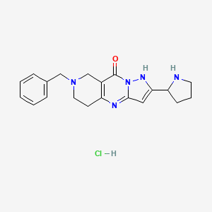 7-Benzyl-2-pyrrolidin-2-yl-5,6,7,8-tetrahydro-1,4,7,9a-tetraaza-cyclopenta[b]naphthalen-9-ol hydrochloride