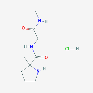 molecular formula C9H18ClN3O2 B1402393 2-甲基-吡咯烷-2-羧酸甲基氨基甲酰甲酰胺盐酸盐 CAS No. 1361115-24-3