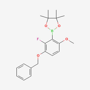 molecular formula C20H24BFO4 B14023935 2-(3-(Benzyloxy)-2-fluoro-6-methoxyphenyl)-4,4,5,5-tetramethyl-1,3,2-dioxaborolane 