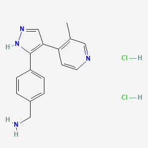 molecular formula C16H18Cl2N4 B1402396 (4-(4-(3-Methylpyridin-4-yl)-1H-pyrazol-3-yl)phenyl)methanamine dihydrochloride CAS No. 1361115-36-7
