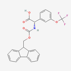 molecular formula C24H18F3NO5 B14023969 (2S)-2-((((9H-Fluoren-9-YL)methoxy)carbonyl)amino)-2-(3-(trifluoromethoxy)phenyl)acetic acid 