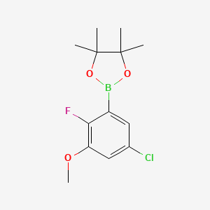 molecular formula C13H17BClFO3 B14023996 2-(5-Chloro-2-fluoro-3-methoxyphenyl)-4,4,5,5-tetramethyl-1,3,2-dioxaborolane 