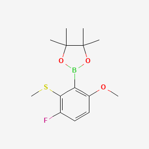 molecular formula C14H20BFO3S B14024002 2-(3-Fluoro-6-methoxy-2-(methylthio)phenyl)-4,4,5,5-tetramethyl-1,3,2-dioxaborolane 