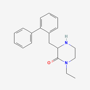 molecular formula C19H22N2O B1402403 1-乙基-3-[(2-苯基苯基)甲基]哌嗪-2-酮 CAS No. 1361111-63-8