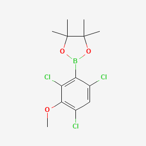 molecular formula C13H16BCl3O3 B14024061 4,4,5,5-Tetramethyl-2-(2,4,6-trichloro-3-methoxyphenyl)-1,3,2-dioxaborolane 