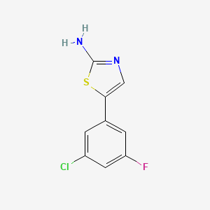 molecular formula C9H6ClFN2S B14024066 5-(3-Chloro-5-fluorophenyl)thiazol-2-amine 