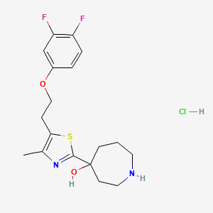 molecular formula C18H23ClF2N2O2S B1402407 4-{5-[2-(3,4-Difluoro-phenoxy)-ethyl]-4-methyl-thiazol-2-yl}-azepan-4-ol hydrochloride CAS No. 1361111-81-0