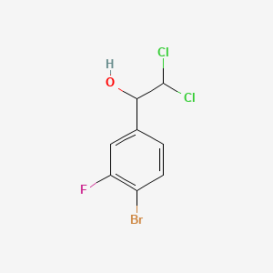 molecular formula C8H6BrCl2FO B14024089 1-(4-Bromo-3-fluorophenyl)-2,2-dichloroethanol 