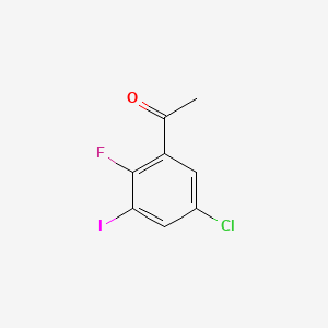 molecular formula C8H5ClFIO B14024097 1-(5-Chloro-2-fluoro-3-iodophenyl)ethanone 