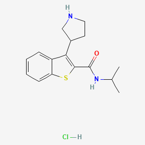 molecular formula C16H21ClN2OS B1402410 3-Pyrrolidin-3-yl-benzo[b]thiophene-2-carboxylic acidisopropylamide hydrochloride CAS No. 1361115-39-0