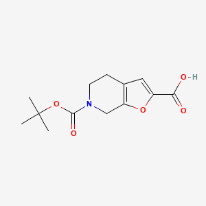 molecular formula C13H17NO5 B14024129 6-(Tert-butoxycarbonyl)-4,5,6,7-tetrahydrofuro[2,3-C]pyridine-2-carboxylic acid 