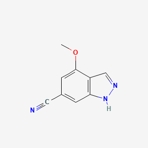 molecular formula C9H7N3O B14024147 4-Methoxy-1H-indazole-6-carbonitrile 