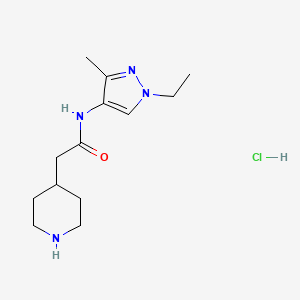 N-(1-Ethyl-3-methyl-1H-pyrazol-4-yl)-2-piperidin-4-yl-acetamide hydrochloride