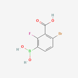 molecular formula C7H5BBrFO4 B14024218 3-Borono-6-bromo-2-fluorobenzoic acid 