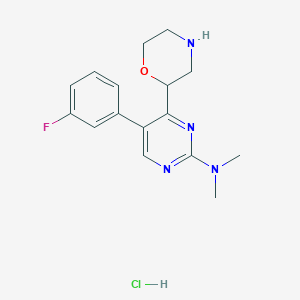 molecular formula C16H20ClFN4O B1402424 [5-(3-Fluoro-phenyl)-4-morpholin-2-yl-pyrimidin-2-yl]-dimethyl-amine hydrochloride CAS No. 1361116-67-7