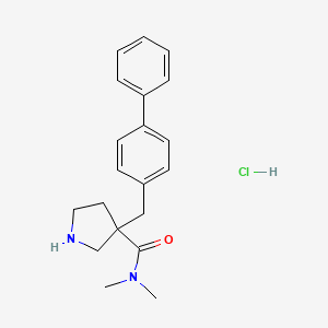 molecular formula C20H25ClN2O B1402425 3-联苯-4-基甲基-吡咯烷-3-甲酸二甲胺盐酸盐 CAS No. 1361111-49-0