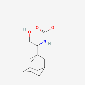 molecular formula C17H29NO3 B14024272 Tert-Butyl ((R)-1-((3R,5R,7R)-Adamantan-1-Yl)-2-Hydroxyethyl)Carbamate 