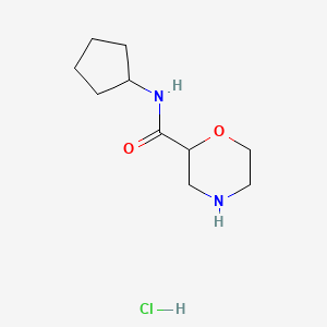 molecular formula C10H19ClN2O2 B1402429 Morpholine-2-carboxylic acid cyclopentylamidehydrochloride CAS No. 1229623-59-9