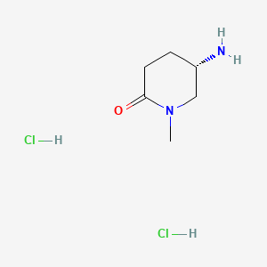 molecular formula C6H14Cl2N2O B14024293 (5S)-5-amino-1-methyl-piperidin-2-one;dihydrochloride 