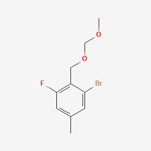 molecular formula C10H12BrFO2 B14024296 1-Bromo-3-fluoro-2-((methoxymethoxy)methyl)-5-methylbenzene 