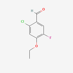 molecular formula C9H8ClFO2 B14024313 2-Chloro-4-ethoxy-5-fluorobenzaldehyde 