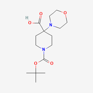 molecular formula C15H26N2O5 B14024334 1-Boc-4-(morpholin-4-yl)piperidine-4-carboxylic acid 