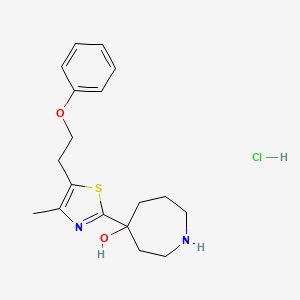 molecular formula C18H25ClN2O2S B1402434 4-[4-Methyl-5-(2-phenoxy-ethyl)-thiazol-2-yl]-azepan-4-ol hydrochloride CAS No. 1361111-32-1