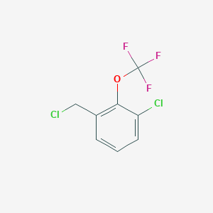 molecular formula C8H5Cl2F3O B14024355 3-Chloro-2-(trifluoromethoxy)benzyl chloride 