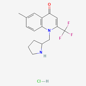 6-Methyl-1-pyrrolidin-2-ylmethyl-2-trifluoromethyl-1H-quinolin-4-one hydrochloride