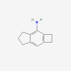 molecular formula C11H13N B14024391 2,4,5,6-Tetrahydro-1H-cyclobuta[f]inden-3-amine 