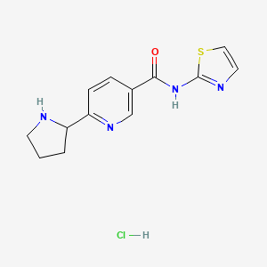 molecular formula C13H15ClN4OS B1402440 6-Pyrrolidin-2-yl-N-thiazol-2-yl-nicotinamide hydrochloride CAS No. 1361114-36-4