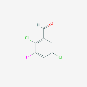 molecular formula C7H3Cl2IO B14024411 2,5-Dichloro-3-iodobenzaldehyde 