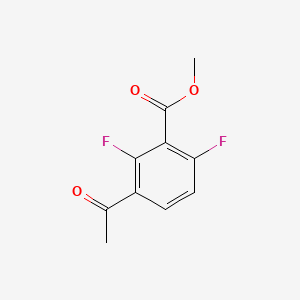 molecular formula C10H8F2O3 B14024443 Methyl 3-acetyl-2,6-difluorobenzoate 