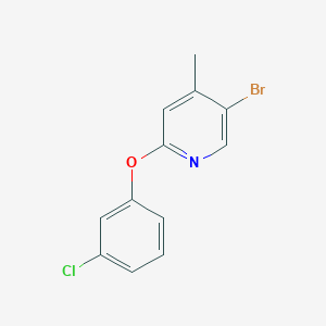 molecular formula C12H9BrClNO B14024516 5-Bromo-2-(3-chlorophenoxy)-4-methylpyridine 