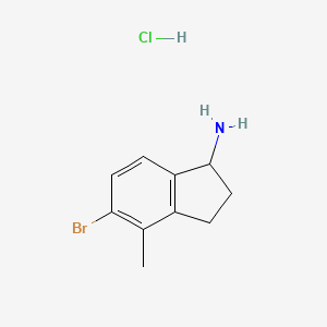 molecular formula C10H13BrClN B14024531 5-Bromo-4-methyl-2,3-dihydro-1H-inden-1-amine hydrochloride 