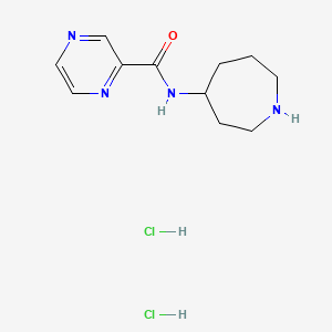molecular formula C11H18Cl2N4O B1402455 吡嗪-2-甲酸氮杂环戊烷-4-酰胺二盐酸盐 CAS No. 1361111-55-8