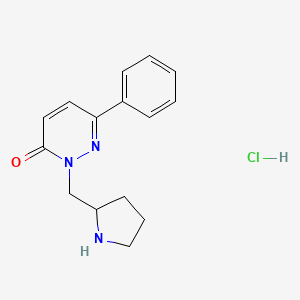 molecular formula C15H18ClN3O B1402462 6-苯基-2-吡咯烷-2-基甲基-2H-哒嗪-3-酮盐酸盐 CAS No. 1229625-17-5
