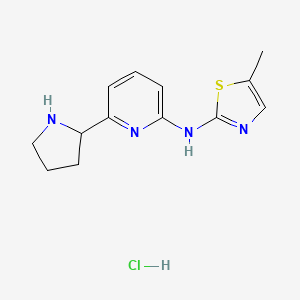molecular formula C13H17ClN4S B1402463 (5-甲基噻唑-2-基)-(6-吡咯烷-2-基-吡啶-2-基)-胺盐酸盐 CAS No. 1361113-22-5