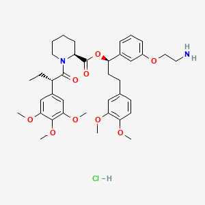 molecular formula C38H51ClN2O9 B14024649 (R)-1-(3-(2-Aminoethoxy)phenyl)-3-(3,4-dimethoxyphenyl)propyl (S)-1-((S)-2-(3,4,5-trimethoxyphenyl)butanoyl)piperidine-2-carboxylate hydrochloride 