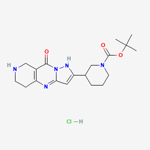 3-(9-Hydroxy-5,6,7,8-tetrahydro-1,4,7,9a-tetraaza-cyclopenta[b]naphthalen-2-yl)-piperidine-1-carboxylic acid tert-butyl ester hydrochloride