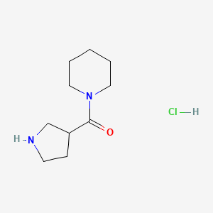 molecular formula C10H19ClN2O B1402466 Piperidin-1-yl-pyrrolidin-3-yl-methanone hydrochloride CAS No. 917505-24-9